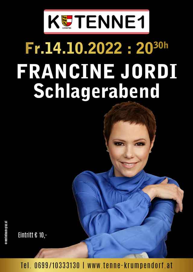 Schlagerabend mit Francine Jordi in der Tenne Krumpendorf