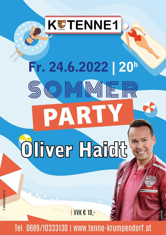Sommerparty mit Oliver Haidt Tenne Krumpendorf